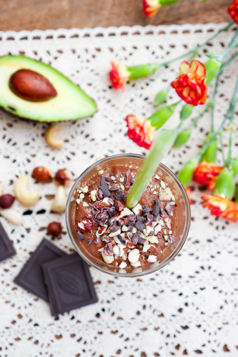 Chocolate coffee smoothie for breakfast