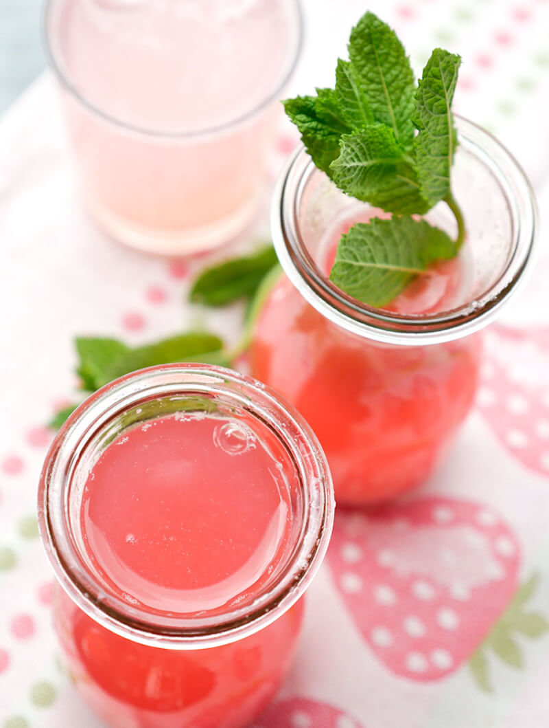  recipe for rhubarb syrup with raspberries and mint 