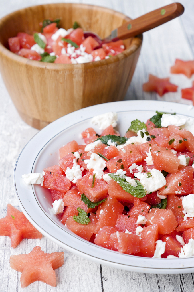 Watermelon and feta salad - a refreshing summer salad 